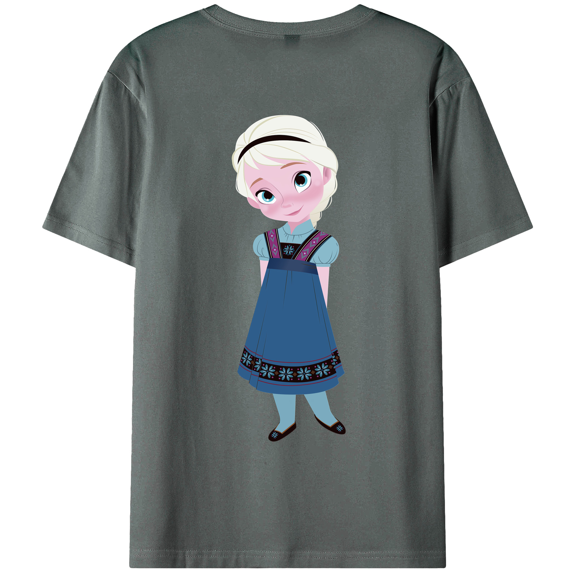 （画像用） アナと雪の女王 アンナ エルサ Frozen Anna Elsa 綿100％ メンズ半袖Tシャツ（バックプリント） 通気性